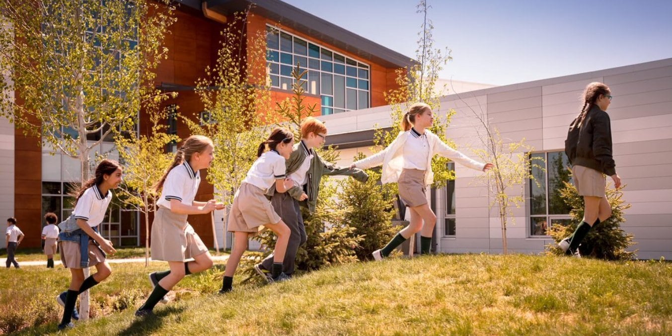 Students at Strathcona-Tweedsmuir School, one of the best private schools in Calgary, enjoying outdoor activities
