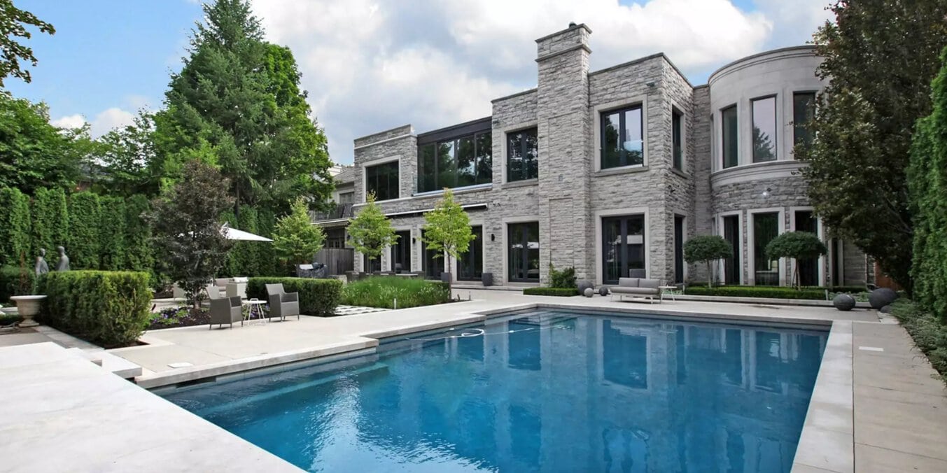 A luxurious home with a pool in Forest Hill, one of the richest neighborhoods in Toronto