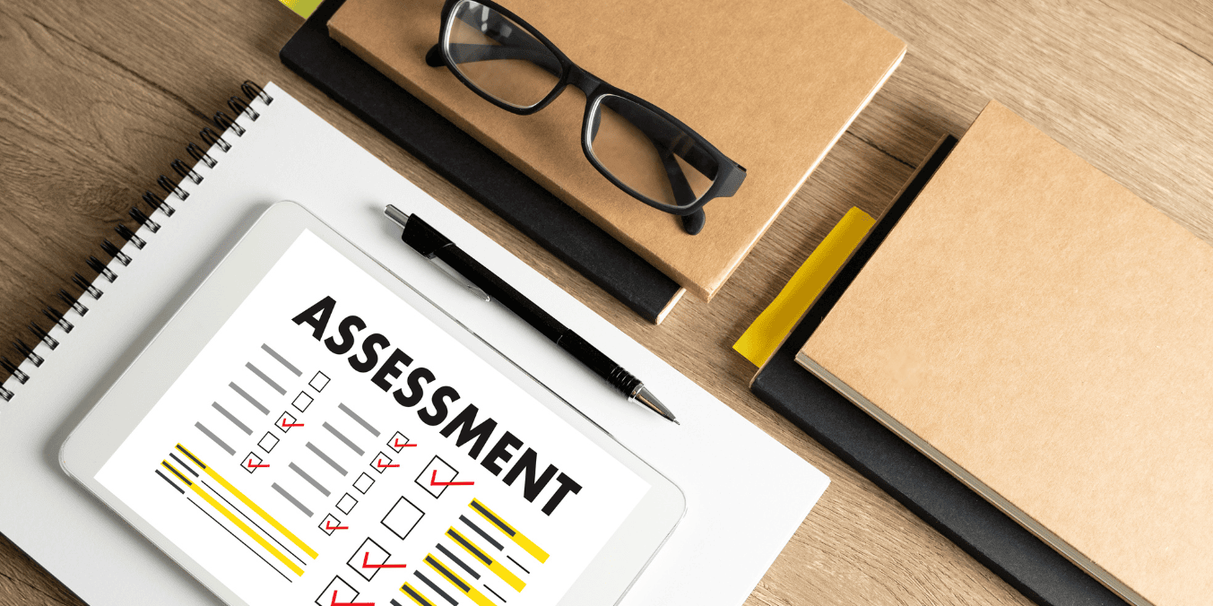 Tablet displaying 'Assessment' checklist, representing the Labour Market Impact Assessment (LMIA) process and its associated processing time.