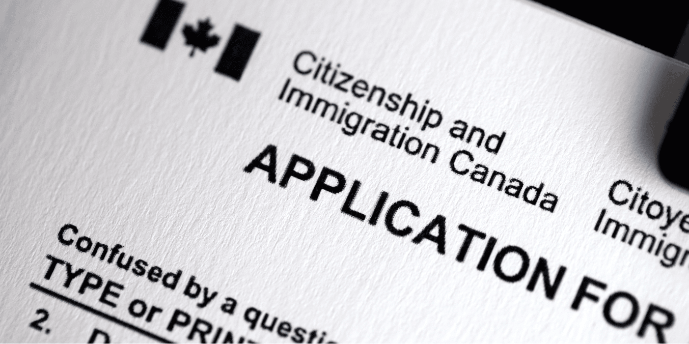 Close-up of a Canadian immigration application form, a crucial document handled by immigration consultants for visa, permanent residency, and citizenship processes.